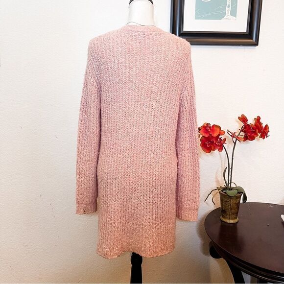 🍋 BB Dakota Steve Madden • Women Odetta Open Pocket Cardigan Salmon Size M - Picture 3 of 7